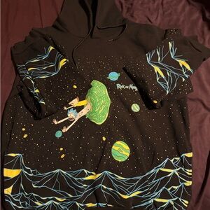 Rick and Morty Black Graphic Hoodie Sweater